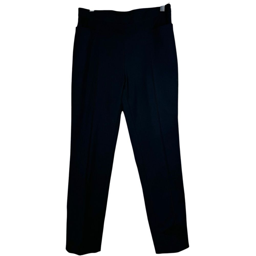 Akris Punto Trouser Pants Black Wool Blend Pleated Tapered Leg Career Size 6